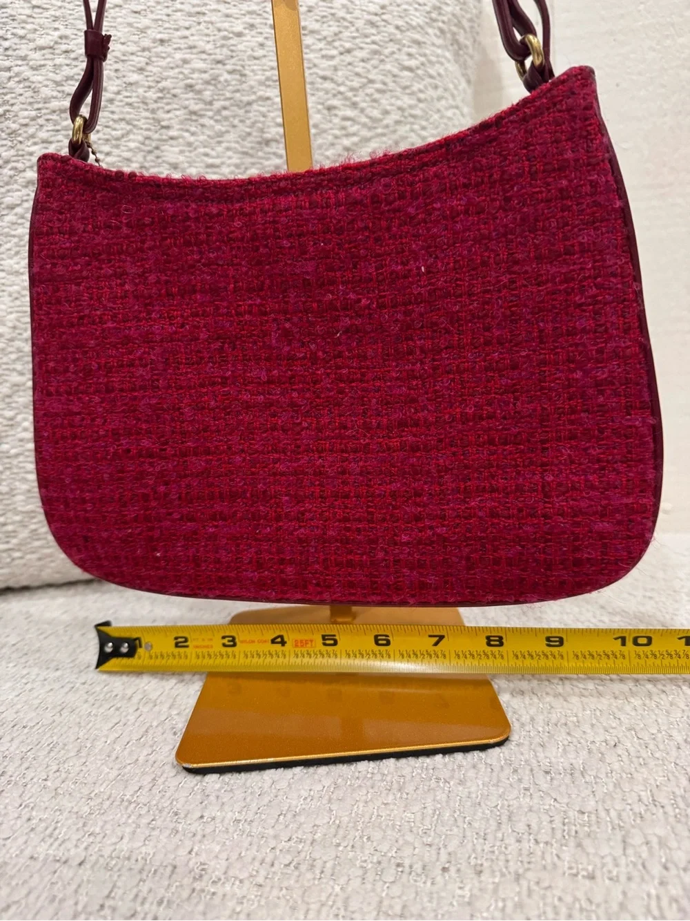 vintage Coach tweed and leather shoulder bag